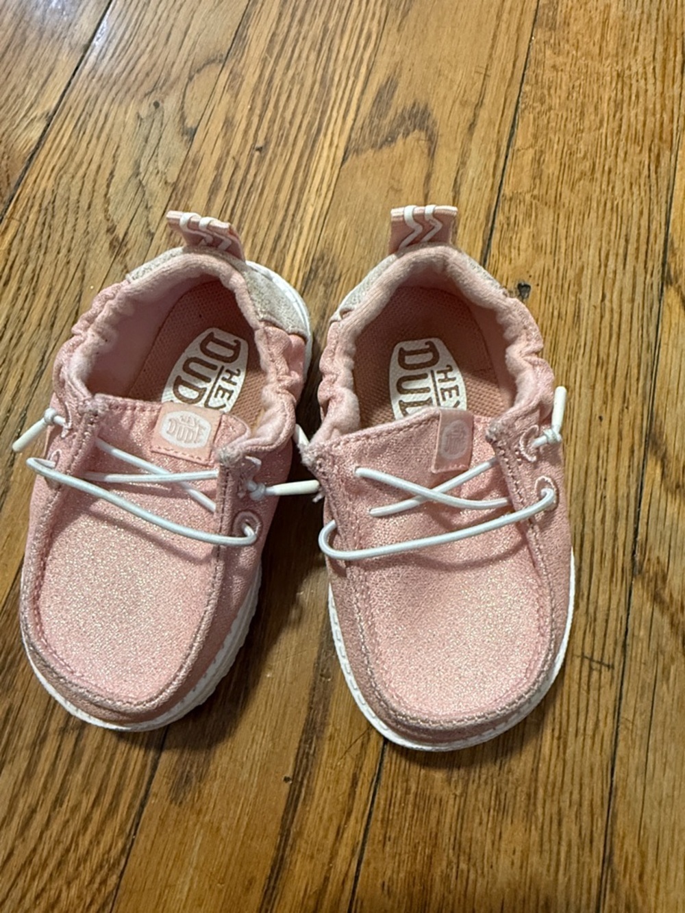 Hey Dude lol dudes baby Kids Slip-On Sneakers rose gold pink size 4C